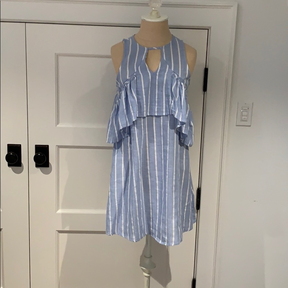 Blue and white dress